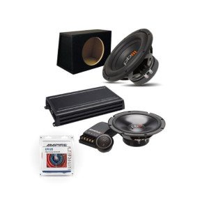 Powerbass Ολοκληρωμένο Πακέτο με Ενισχυτή, Ηχεία, Subwoofer 12″ &amp; Kit Καλωδίωσης Ενισχυτή (Σετ)