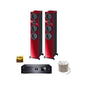 Πακέτο Stereo Hi-Res με Ενισχυτή Magnat MC 400, Ηχεία HECO Aurora 700 Red και ΔΩΡΟ Καλώδιο Oehlbach
