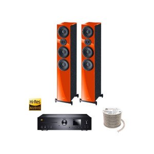 Πακέτο Stereo Hi-Res με Ενισχυτή Magnat MC 400, Ηχεία HECO Aurora 700 Orange και ΔΩΡΟ Καλώδιο Oehlbach