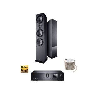 Πακέτο Stereo Hi-Fi με Ενισχυτή Magnat MC 400, Ηχεία HECO Victa Elite 702 Black και Καλώδιο Oehlbach