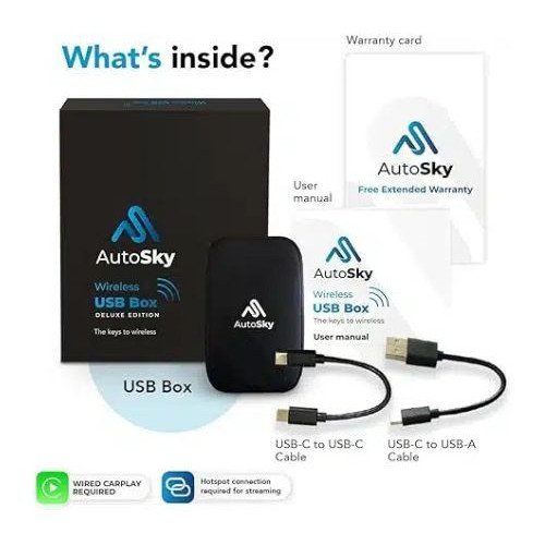 AutoSky AI Box Lite Ασύρματο CarPlay/Android Auto