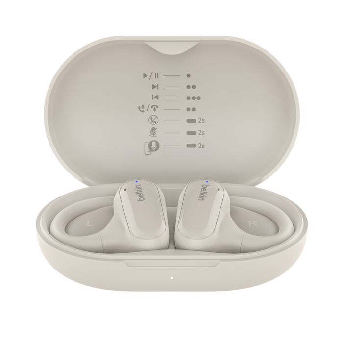 BELKIN AUC013CTSA SOUNDFORM CLEARFIT OPEN-EAR WIRELESS EARBUDS, SAND