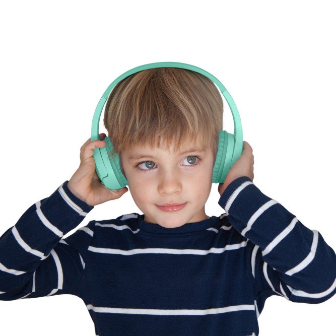 BELKIN AUD002hqMNV3 SOUNDFORM KIDS HEADPHONES USB-C,  MINT