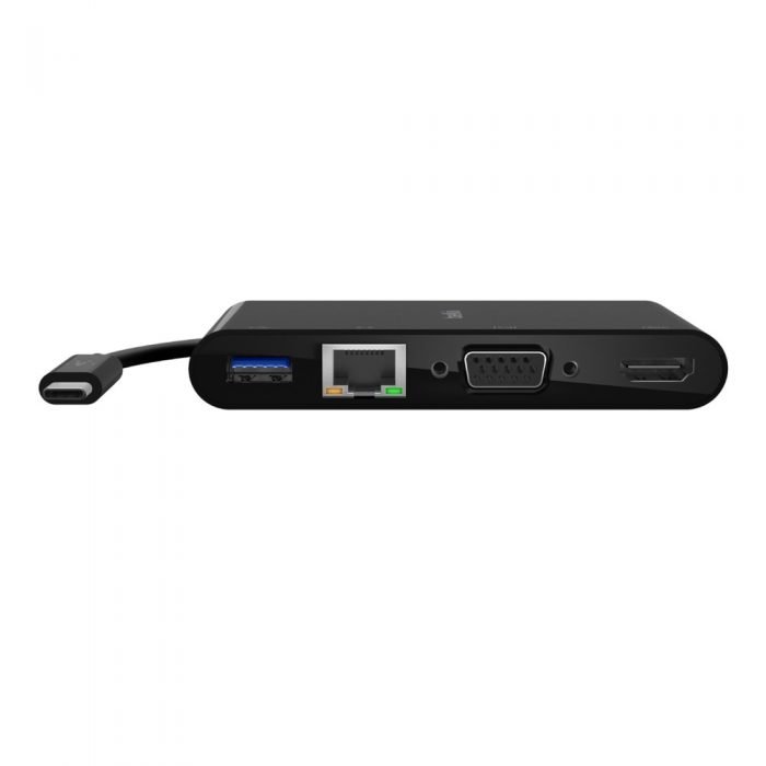 BELKIN AVC005BTBK ADAPTER,  USB-C TO GBE,  HDMI,  VGA,  USB-A,  BLK