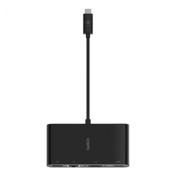 BELKIN AVC005BTBK ADAPTER,  USB-C TO GBE,  HDMI,  VGA,  USB-A,  BLK