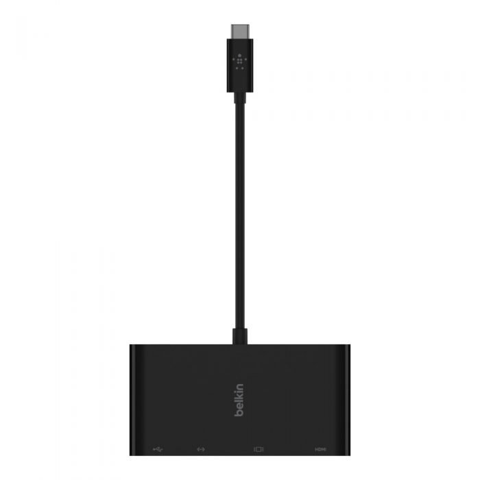 BELKIN AVC005BTBK ADAPTER,  USB-C TO GBE,  HDMI,  VGA,  USB-A,  BLK