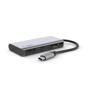 BELKIN AVC006btSGY MULTIPORT ADAPTER,  USB-C 4-IN-1