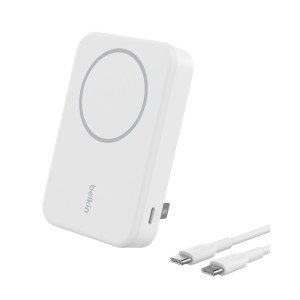 BELKIN BPD008BTWH 10K Qi2 15W,  MAGNETIC WIRELESS POWER BANK + KICK STAND,  WHITE