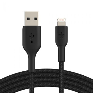 BELKIN CAA002bt2MBK Lightning to USB-A Cable_Braided,  2M,  Black