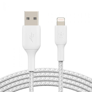 BELKIN CAA002bt3MWH Lightning to USB-A Cable_Braided,  3M,  White