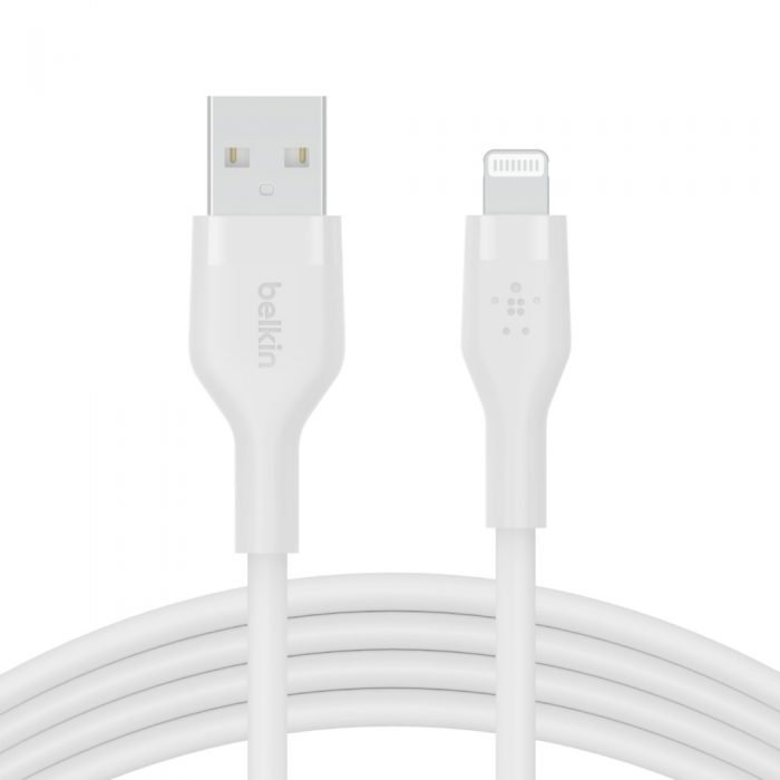 BELKIN CAA008bt2MWH BOOST CHARGE USB-A to LTG_silicone, 2M, White BELKIN CAA008bt2MWH BOOST CHARGE USB-A to LTG_silicone, 2M, White