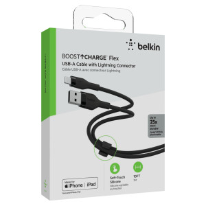BELKIN CAA008bt3MBL BOOST CHARGE USB-A to LTG_silicone,  3M,  Blue