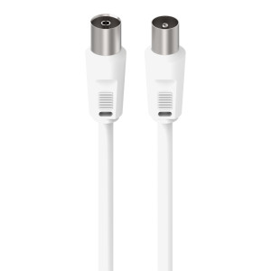 BELKIN F3Y054bf5MWHT-P CABLE, ANTENNA, COAX, M/F, 5M, 75dB, WHITE, NICKEL-PLATED