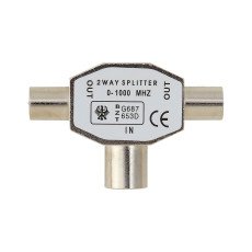BELKIN F3Y067bt SPLITTER, ANTENNA, TV, COAX/2xCOAX, F/M, GOLD-PLATED