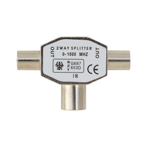 BELKIN F3Y067bt SPLITTER, ANTENNA, TV, COAX/2xCOAX, F/M, GOLD-PLATED