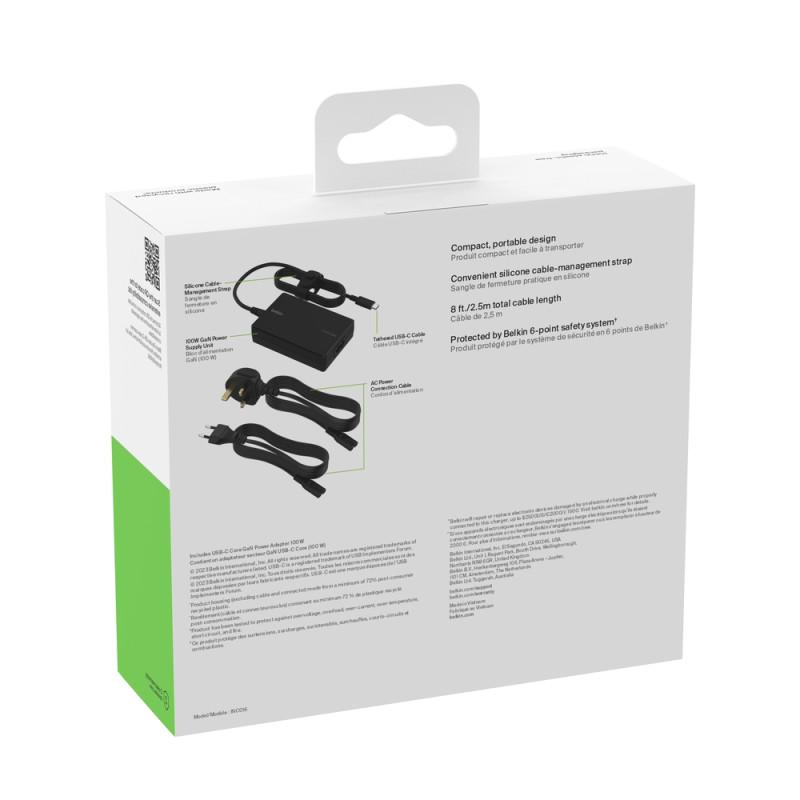 BELKIN INC016GLBK USB-C CORE GAN CHARGER 100W