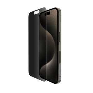 BELKIN OVA149zz ScreenForce TemperedGlass Privacy Anti-Microbial Screen Protection for iPhone 15 Pro