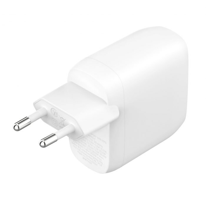 BELKIN WCB010vfWH Dual 30W USB-C PD PPS Wall Charger (60W),  WHT