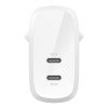 BELKIN WCB010vfWH Dual 30W USB-C PD PPS Wall Charger (60W),  WHT