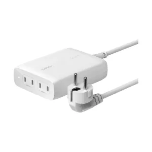 BELKIN WCH015VFWH 200W USB-C CHARGER, GAN, 4-PORT, WHT, 1.5M CORD BELKIN WCH015VFWH 200W USB-C CHARGER, GAN, 4-PORT, WHT, 1.5M CORD