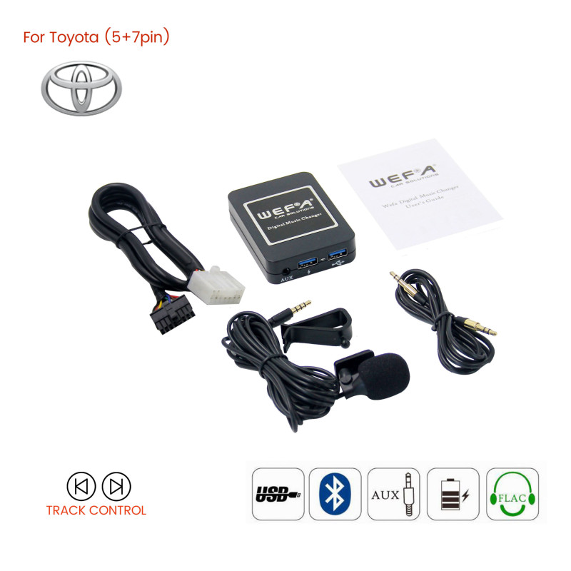 WEFA WF.606.TOYOTA.5.7 Interface Aux/Usb/Usb Charger/Bluetooth για εργοστασιακές πηγές Toyota 5+7pin
