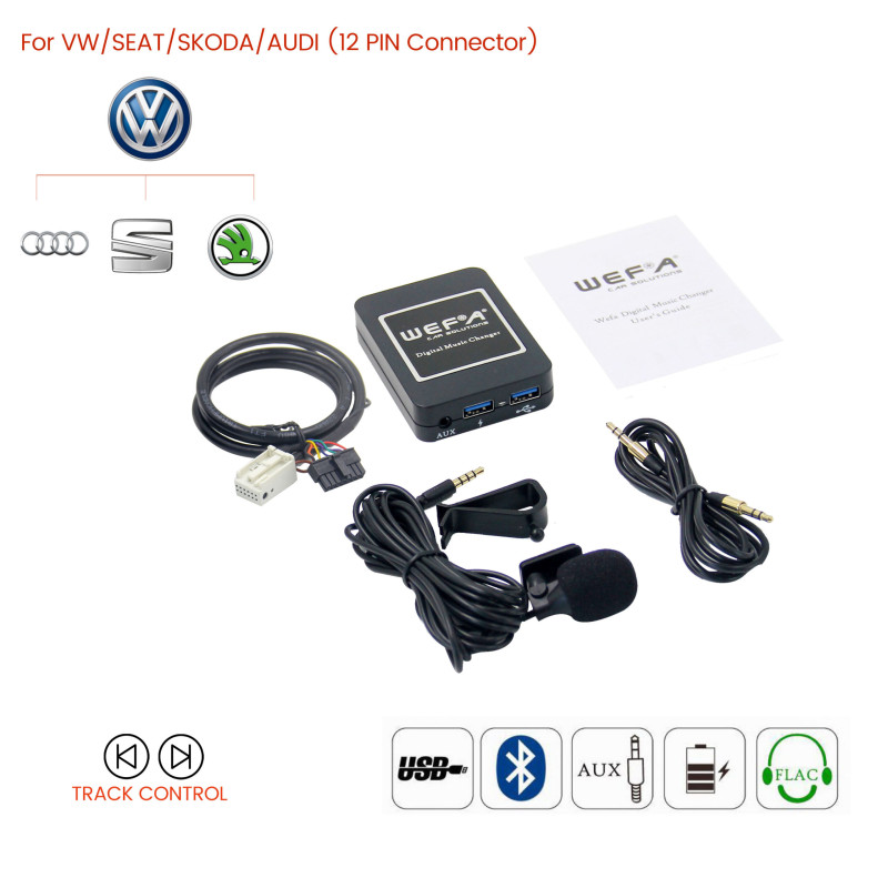 WEFA WF.606.VW12 Interface Aux/Usb/Usb Charger/Bluetooth για εργοστασιακές πηγές Group Vag 12pin