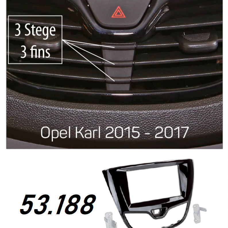 ACV 53.188 Πρόσοψη 2din Opel Karl 2015-2017 (Μαύρο γυαλιστερό)