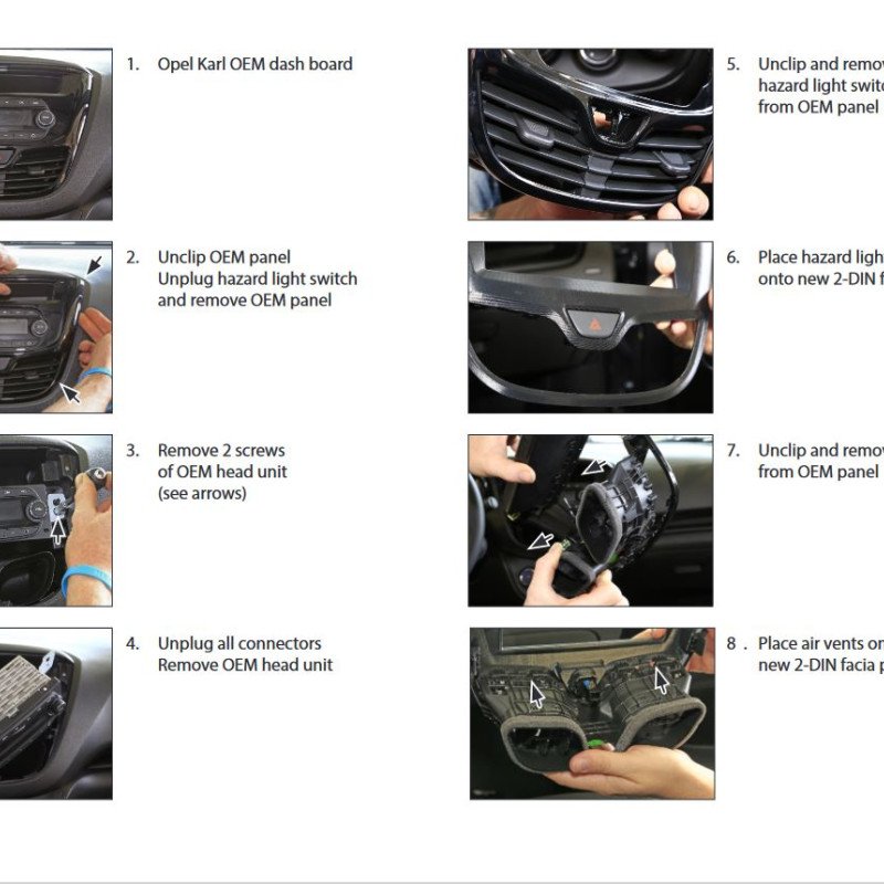ACV 53.188 Πρόσοψη 2din Opel Karl 2015-2017 (Μαύρο γυαλιστερό)