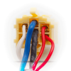 AFTERMARKET 15.201 Line out adapter- Yellow mini ISO to 4 x RCA